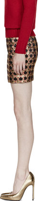 Balmain Gold Embroidered Jacquard Scale Skirt