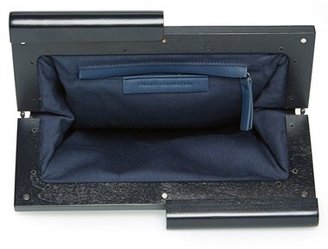 French Connection 'Woody' Faux Leather Clutch