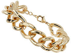 Topshop Womens Gold Curb Chain Bracelet - Gold