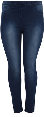 Yours Clothing Mid Blue Denim Jeggings With Imitation Front Pockets And Fly