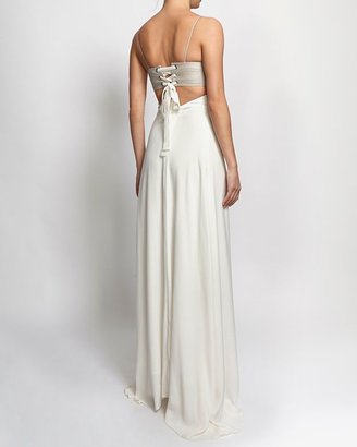 L'Agence Exclusive Lace Up Back Maxi Dress