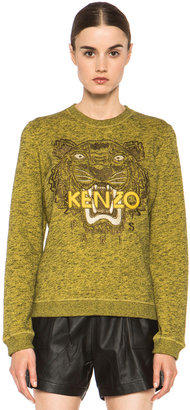 Kenzo Embroidered Tiger Marl Sweatshirt in Citron