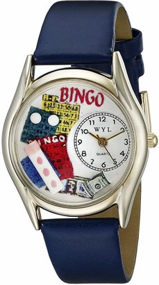 Whimsical Watches Women's C0430002 Classic Gold Bingo Royal Blue Leather And Goldtone Watch