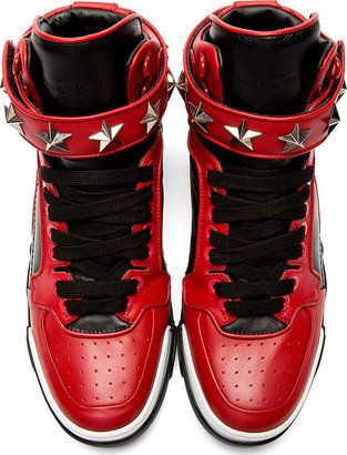 Givenchy Black & Red Star Tyson High-Top Sneakers