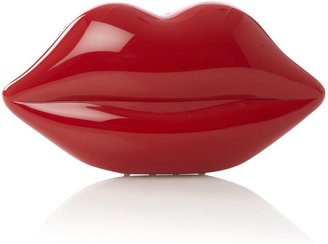 Lulu Guinness Perspex lips clutch bag