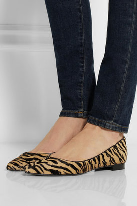 Saint Laurent Tiger-print calf hair point-toe flats