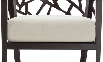 Crate & Barrel Ankara Truffle Frame Chair with Fabric Cushion