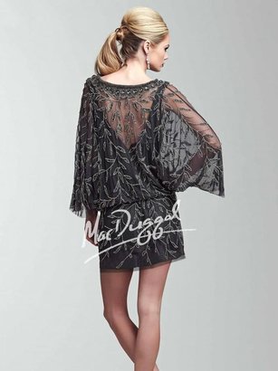 Mac Duggal 1654 Two Sleeve Dress in Charcoal