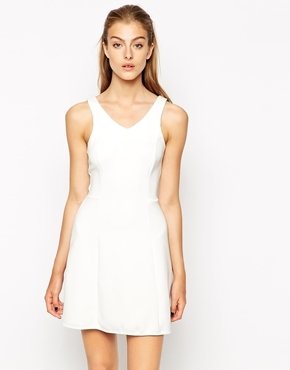 MANGO Scuba Lantern Dress - off-white