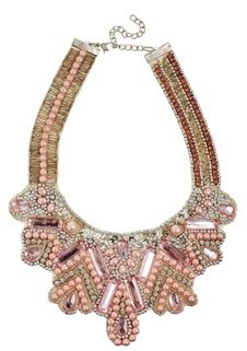 ASOS Faux Pearl Bib Necklace - Pink