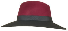Topshop Womens Wide Brim Fedora Hat - Red