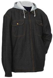 Casual Outfitters Blk Denim Jacket With Hood- Xl