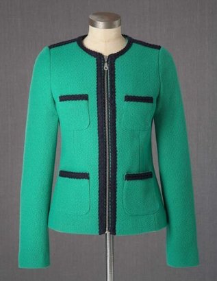 Boden Women's Brand New Brompton Jacket Bright Green 12 Textured Wool Blend Zip