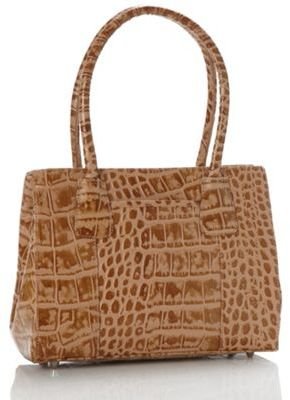 Osprey O.S.P Beige small leather crocodile embossed tote bag