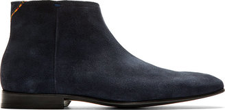 Paul Smith Navy Suede Dove Chelsea Boots
