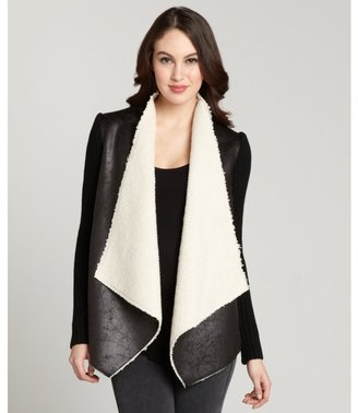 RD Style black faux shearling knit sleeve jacket