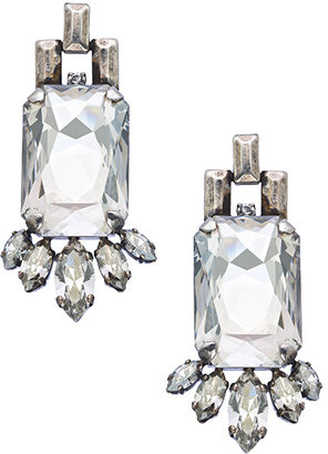 Janis Savitt Janis by Antique Silver and Crystal Chandelier Earrings