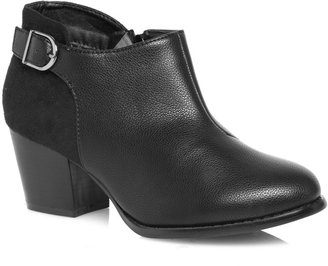Evans Extra Wide Fit Black Fabric Mix Shoe Boots