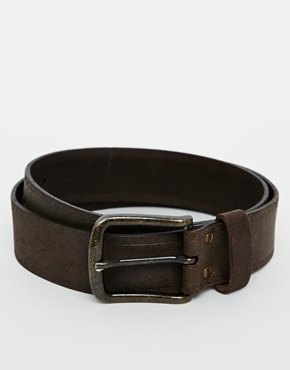 ASOS Leather Jeans Belt with Emboss - brown