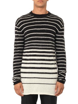 McQ Striped wool and mohair-blend sweater