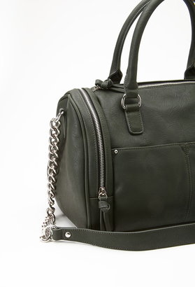 Forever 21 Zippered Faux Leather Satchel