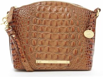Brahmin Toasted Almond Collection Mini Duxbury Crocodile-Embossed Cross-Body Bag