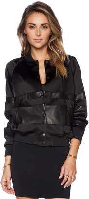 Alexander Wang T by Stretch Satin Bomber Jacket