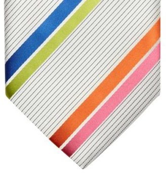 Thomas Nash White multicoloured pinstripe tie