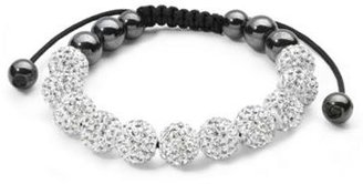 Shamballa Swesky style white cz crystal bracelet with hematite beads
