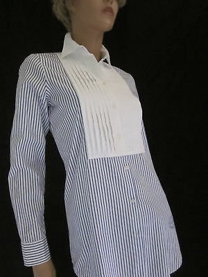 Ralph Lauren Blue & White Striped Blouse Shirt NWT L