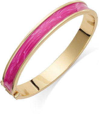 ABS by Allen Schwartz Gold-Tone Pink Enamel Bangle Bracelet
