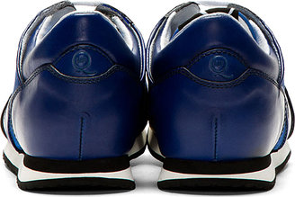 McQ Blue Leather Low Top Running Sneakers