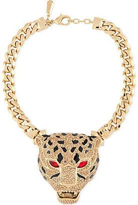 Roberto Cavalli Jewelled panther choker chain