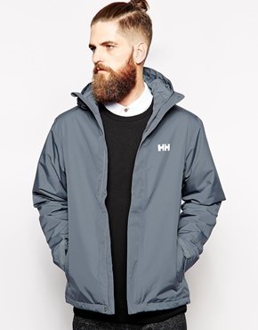 Helly Hansen Insulated Rain Jacket with Hood - Grey
