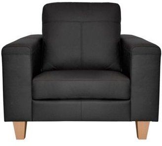 Ben de Lisi Home Black leather 'Cara' armchair with light wood feet