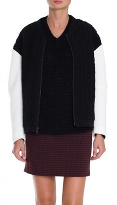 Tibi Patchwork Cable Bomber Jacket
