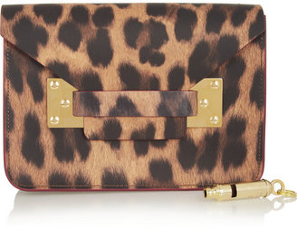 Sophie Hulme Envelope mini leopard-print leather shoulder bag