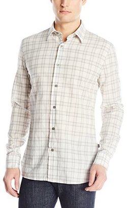 John Varvatos Men's Basic Pointed-Collar Plaid Shirt