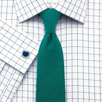 Charles Tyrwhitt Green and blue royal Oxford check non-iron slim fit shirt