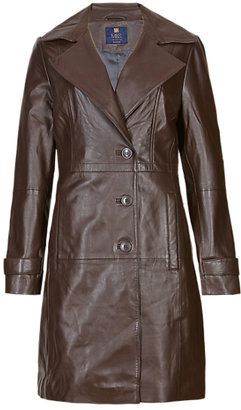 Marks and Spencer M&s Collection Leather Double Breasted Mac
