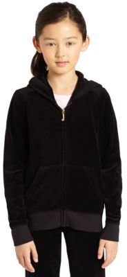 Juicy Couture Girl's Dotted Logo Velour Hoodie