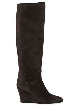 Lanvin 80mm Suede Wedged Boots