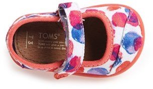 Toms 'Tiny - Water Dot' Mary Jane (Baby, Walker & Toddler)