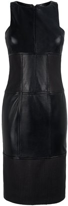 Amanda Wakeley Midori Paneled Leather Short Dress