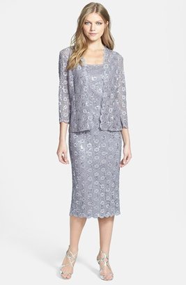 Alex Evenings Embellished Lace Pencil Dress & Jacket (Petite)