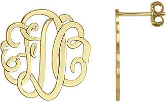 Fine Jewelry Personalized 14K Gold Over Sterling Silver Monogram Earrings