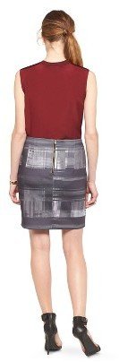 Mossimo Women's Asymmetrical Skirt Gray Plaid