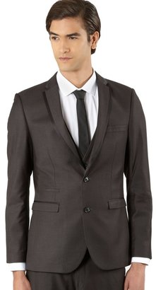 Thomas Nash Big and tall dark grey split seam suit jacket
