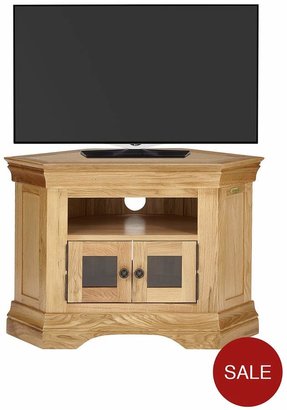 Luxe Collection Constance Oak Ready Assembled Corner TV Unit - Fits Up To 50 Inch TV