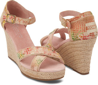 Toms TOMS+ Tropical Serpentine Women's Strappy Wedges